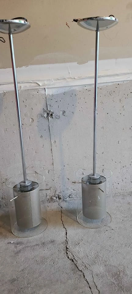 Pair of Modern Chrome Kitchen Pendant Lights - photo 3