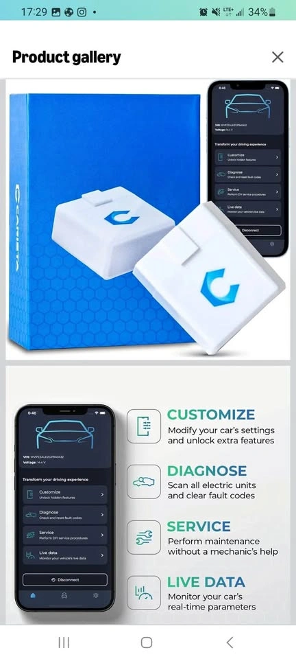 Reliable Carista OBD code reader
