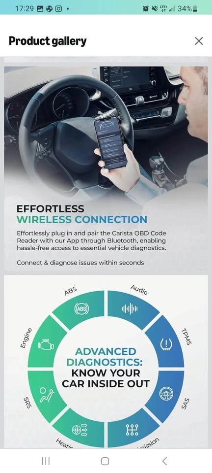 Reliable Carista OBD code reader - photo 3