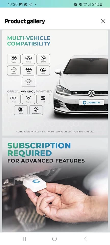 Reliable Carista OBD code reader - photo 4