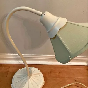 Vintage Gooseneck Desk Lamp with Floral Base