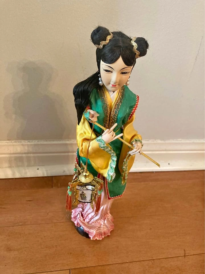 Vintage Chinese Silk Doll with Lantern