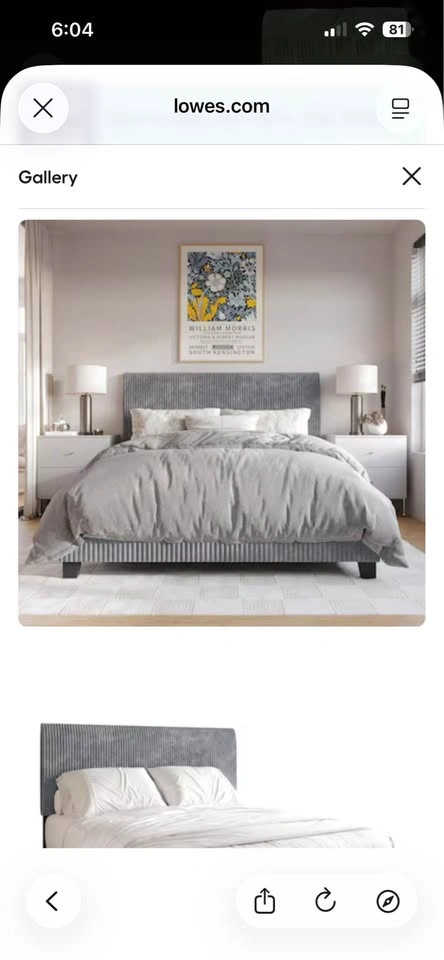BRAND NEW – KING SIZE GREY VELVET UPHOLSTERED BED - photo 5