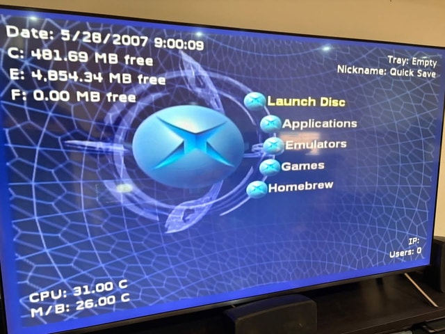 Original Microsoft Xbox OG (Modded, Bad Disc Drive)