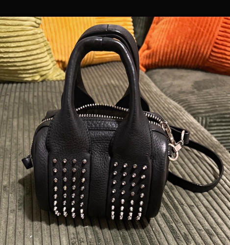 Small Black Alexander Wang Double Handles, Detachable Strap Bag