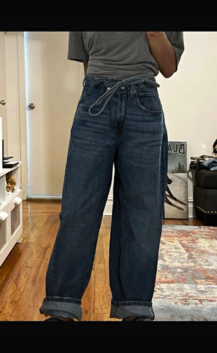 BDG Women’s Blue Solid Denim m Drawstring 5-Pocket sz 28