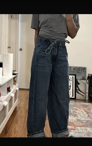 BDG Women’s Blue Solid Denim m Drawstring 5-Pocket sz 28 - photo 2