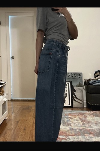 BDG Women’s Blue Solid Denim m Drawstring 5-Pocket sz 28 - photo 3