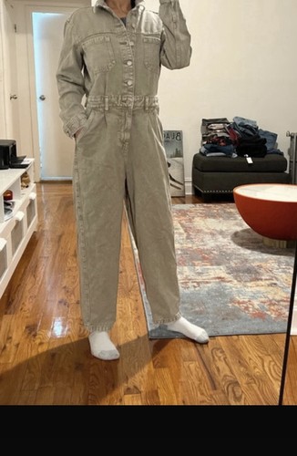 GAP Women’s Gray Denim Jumpsuit Size 4 Long Sleeve - photo 2