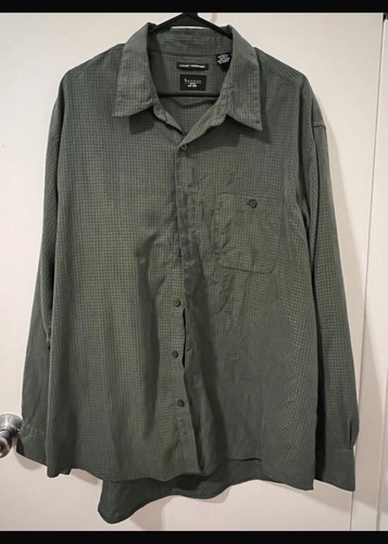 Haggar Men’s 2XL Green Check Microfiber Polyester Shirt - photo 2