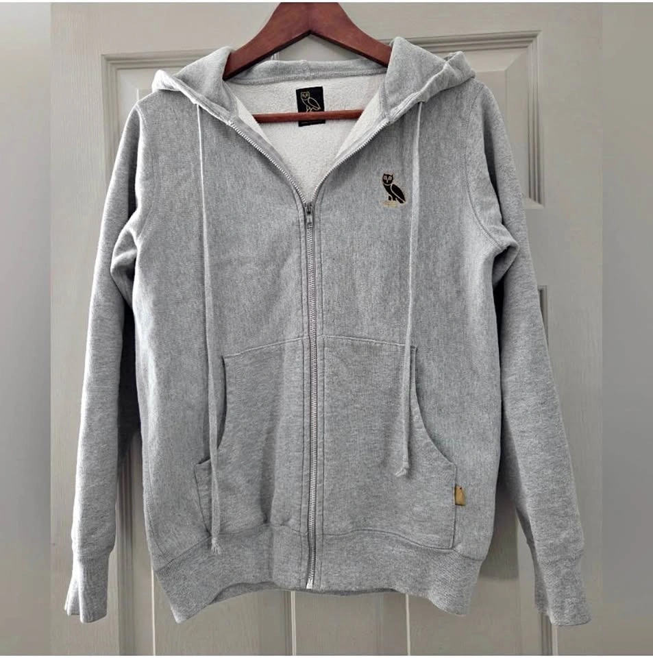 OVO Grey Zip-Up Hoodie