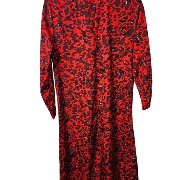 Japna Red Leopard Print Dress Size Small - photo 2