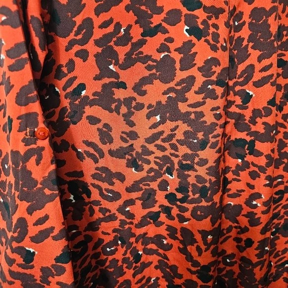Japna Red Leopard Print Dress Size Small - photo 3