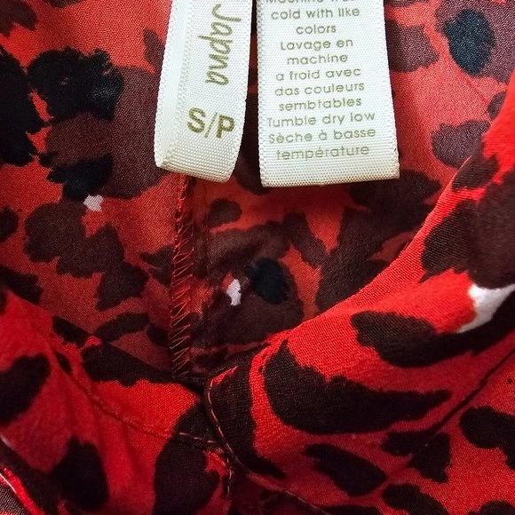 Japna Red Leopard Print Dress Size Small - photo 4