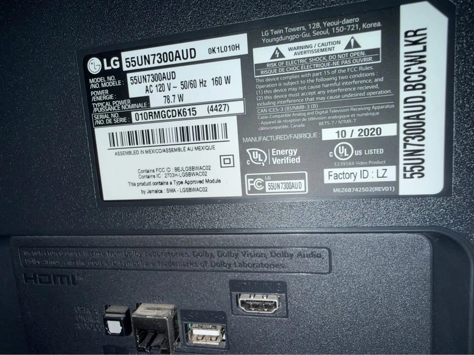 LG 55” 4K Smart TV + Govee TV Backlight T2 - photo 2