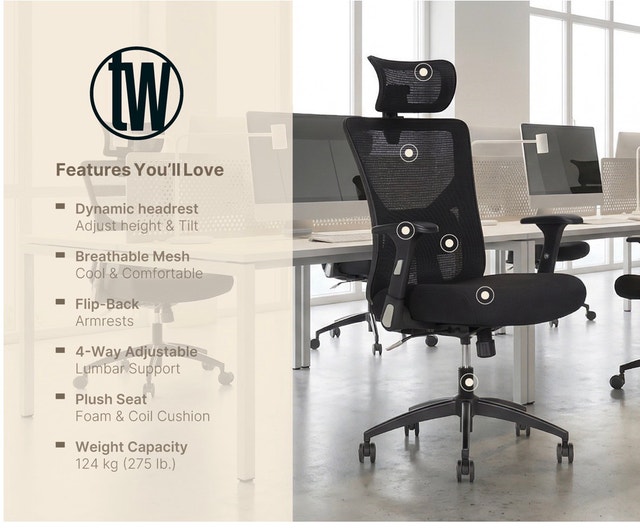 Brand New True Wellness Ergonomic Mesh Office Chair - photo 3