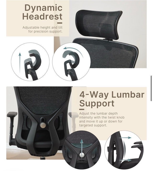 Brand New True Wellness Ergonomic Mesh Office Chair - photo 4