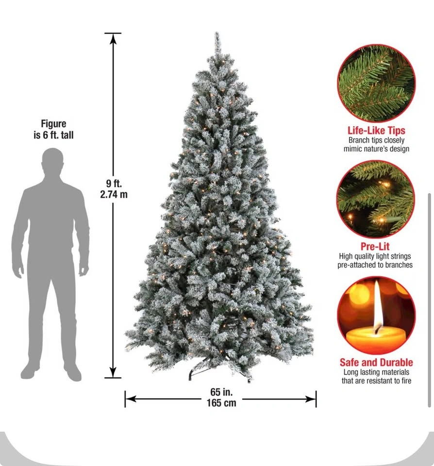 Snow Christmas tree with lights - photo 3