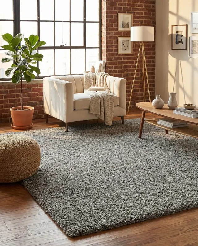 Rug - Solid Shag Rug - 10' x 8' - Grey - photo 2