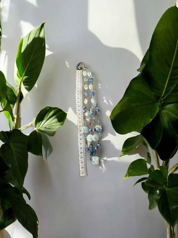 Sodalite Gemstone Necklace Blue Stone Beaded Multi-Shape - photo 4
