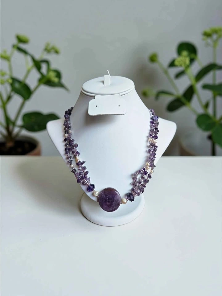 Amethyst & Pearl Multi-Strand Necklace