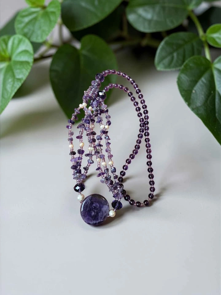 Amethyst & Pearl Multi-Strand Necklace - photo 5