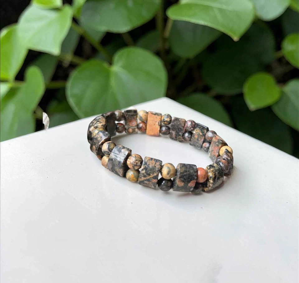 Leopard Skin Jasper Beaded Set – Natural Gemstone Necklace & Bra - photo 5