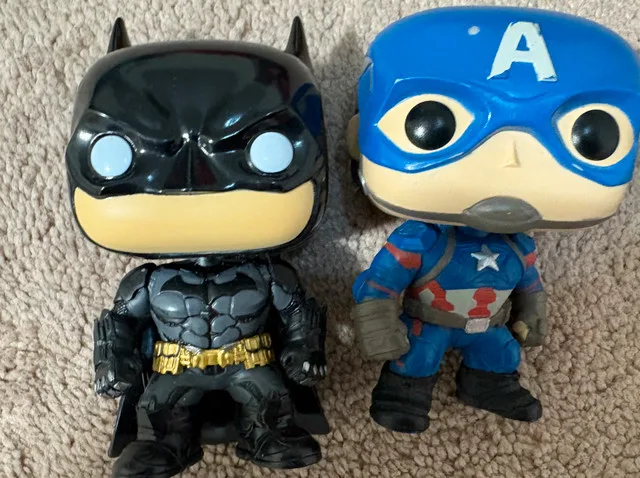 Batman and Captain America Funko Pops thumbnail