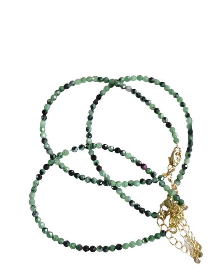 3mm Rhodonite & Ruby Zoisite Crystal Bracelets Set - photo 3