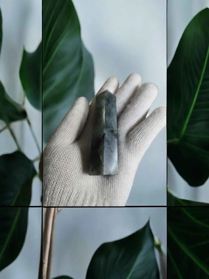 Natural Labradorite Crystal Point • Polished Standing Tower - photo 3