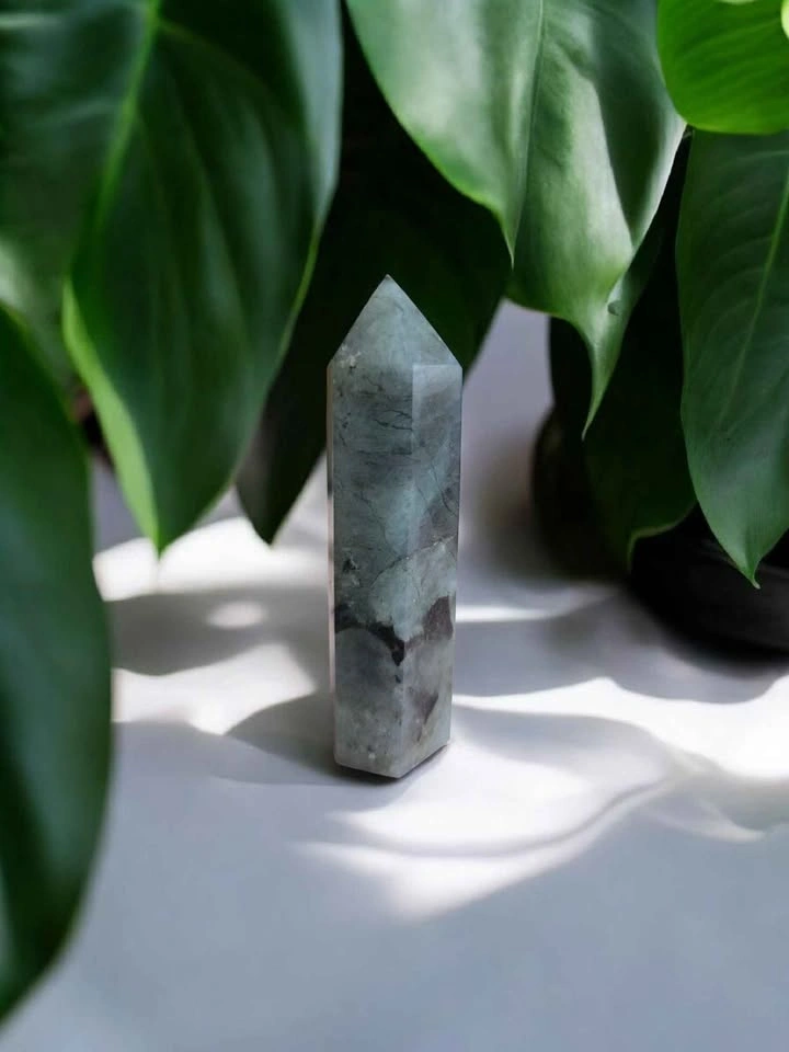 Natural Labradorite Crystal Point • Polished Standing Tower - photo 4