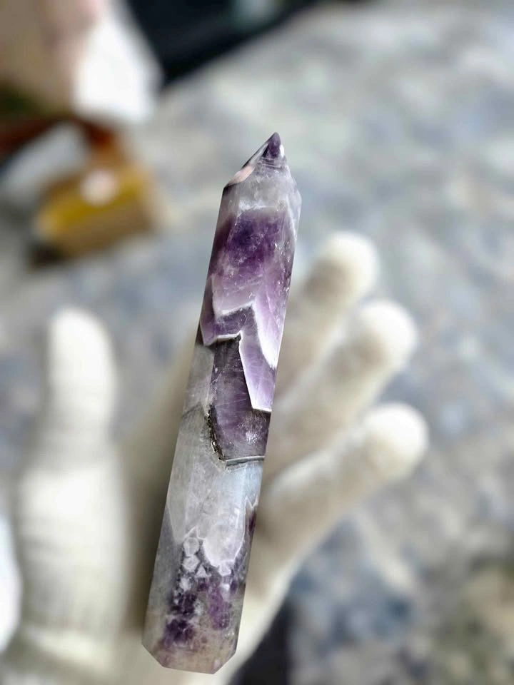 Amethyst Crystal Point Tower ~ Polished Purple Quartz Wand