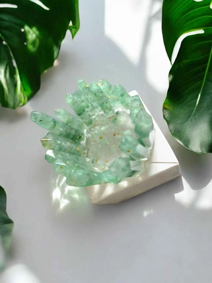 Crystal Cluster Candle Holder – Amethyst, Adventurine, Rose Quar - photo 4