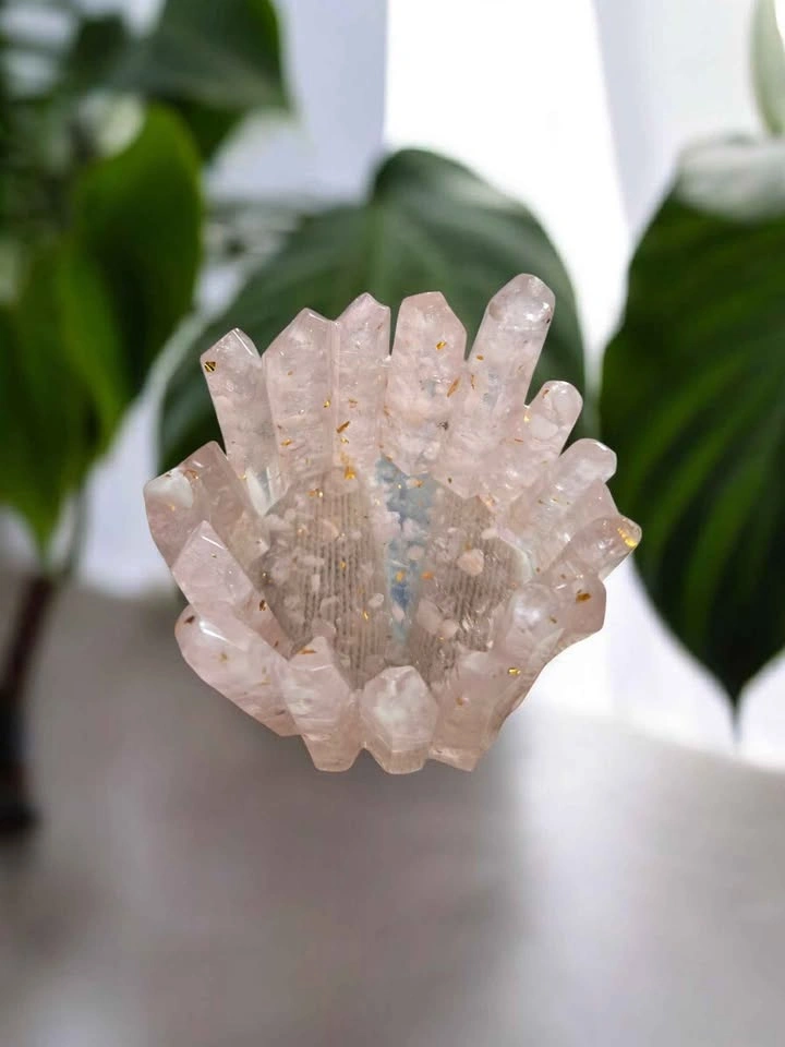 Crystal Cluster Candle Holder – Amethyst, Adventurine, Rose Quar - photo 5