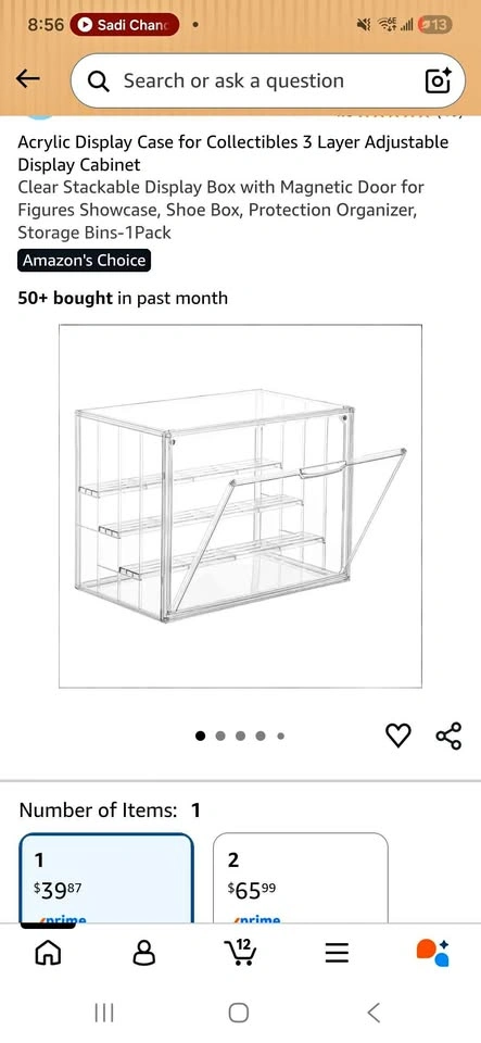 Acrylic Display Case for Collectibles 3 Layer Adjustable