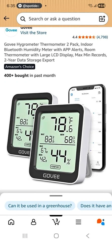 Govee Hygrometer Thermometer 2 Pack