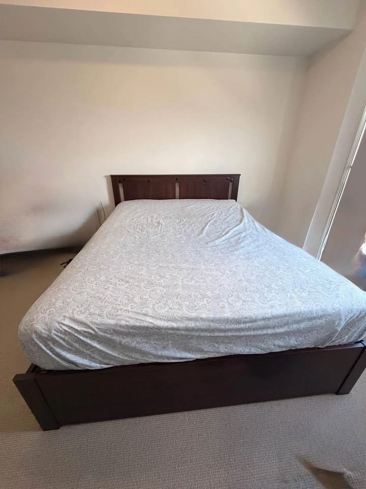 IKEA SONGESAND Queen Bed Frame with 4 Storage Boxes Brown - photo 5