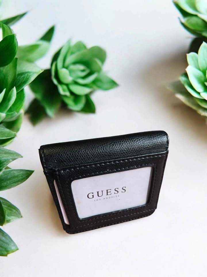 GUESS Black Leather Wallet Women’s Trifold Card Holder - photo 3