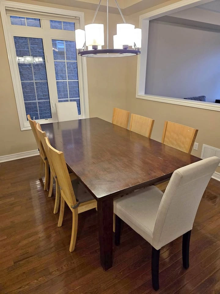 Wooden Dinning Table + 8 chairs