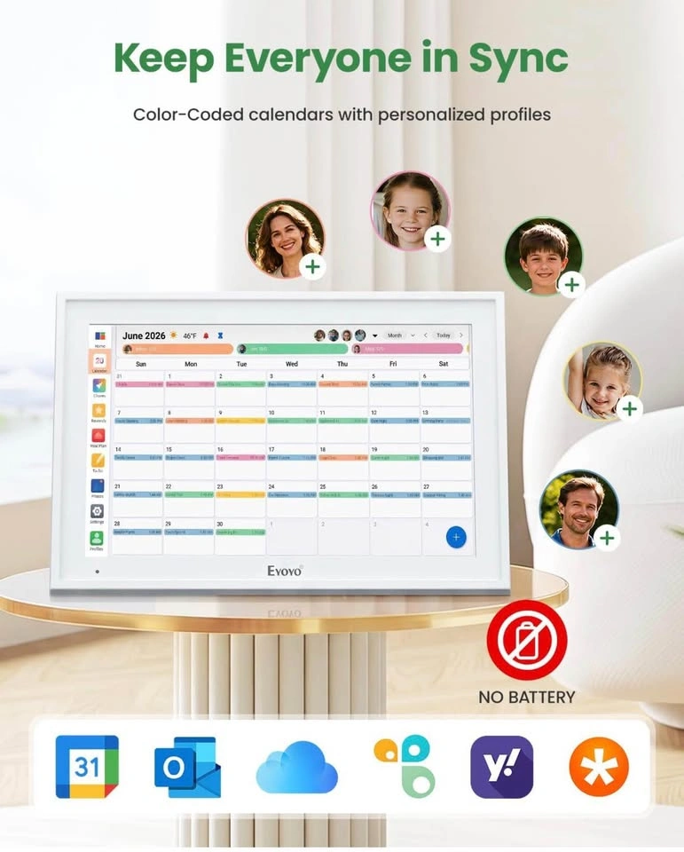 15.6” Smart Digital Family Calendar & Photo Frame – 64GB - photo 3