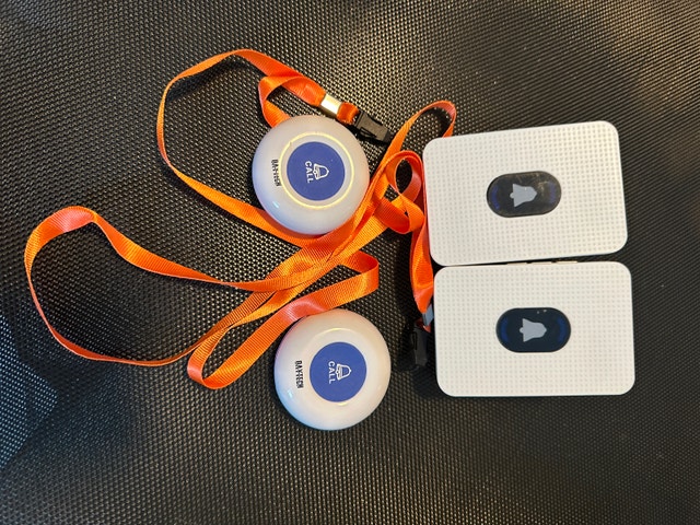 Pager alarm for in home call buttons