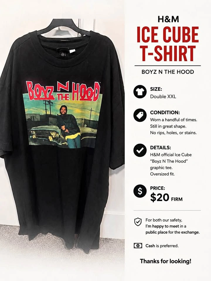 H&M Ice Cube “Boyz N The Hood” Graphic T-Shirt