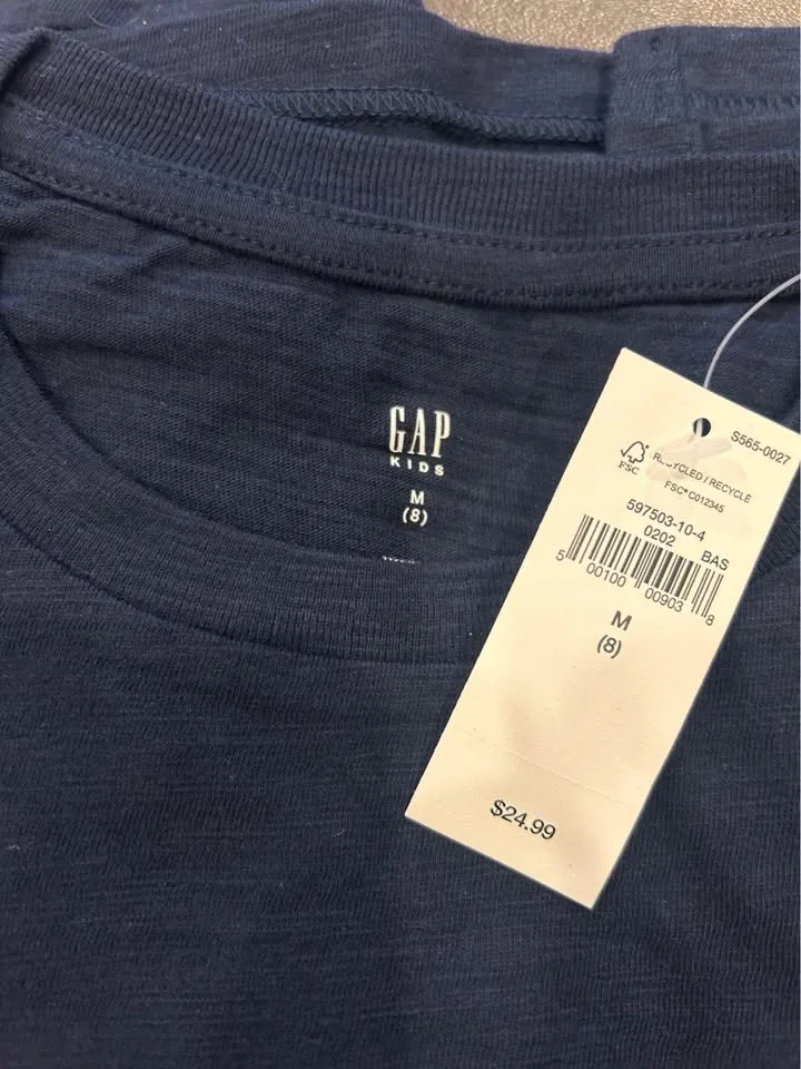 gap navy tees (x3) - size medium (8) and large (10) image indicator(3)
