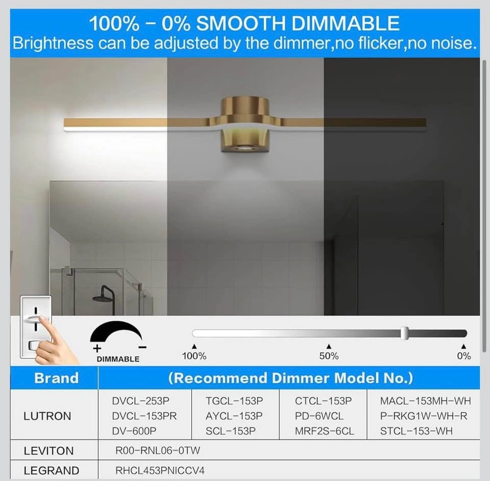 SOLFART 32” Modern LED Bathroom Vanity Light – Brushed Bronze - photo 5