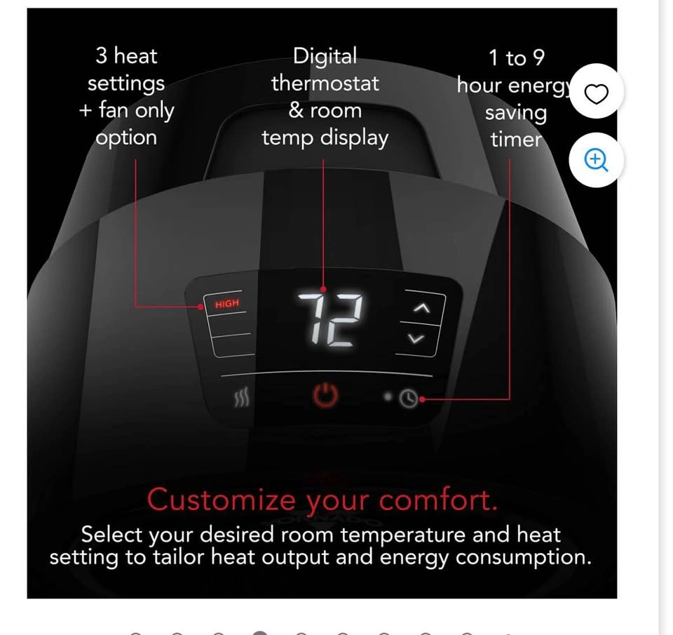Vornado Velocity 3R Space Heater – Powerful Whole Room Heat - photo 4