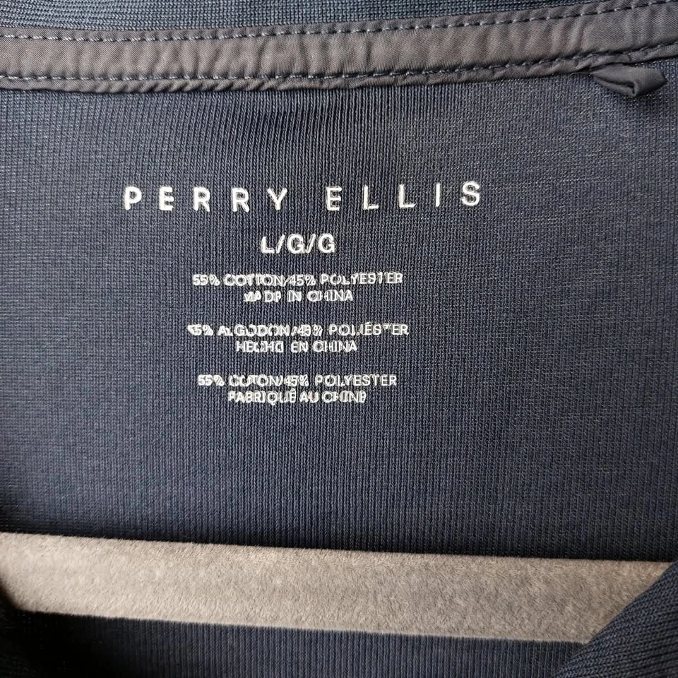 Perry Ellis Johnny Collar Polo Shirt Slate Blue Size L - photo 3