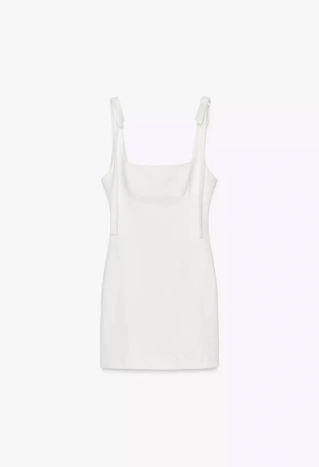 Zara White Tie-Shoulder Mini Dress – S - photo 2