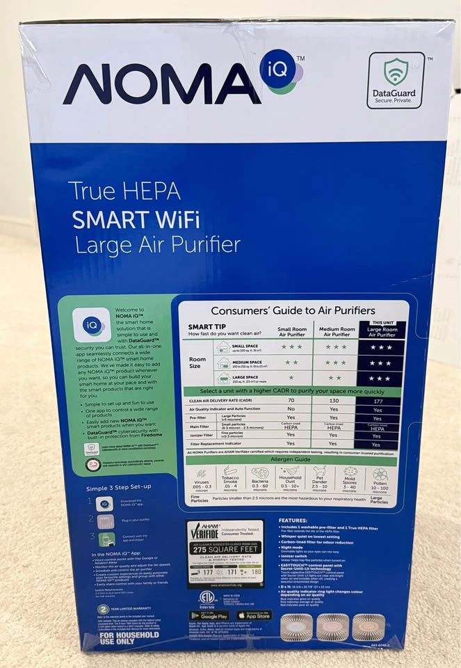 NOMA iQ True HEPA Smart Wi-Fi Large Air Purifier - photo 2