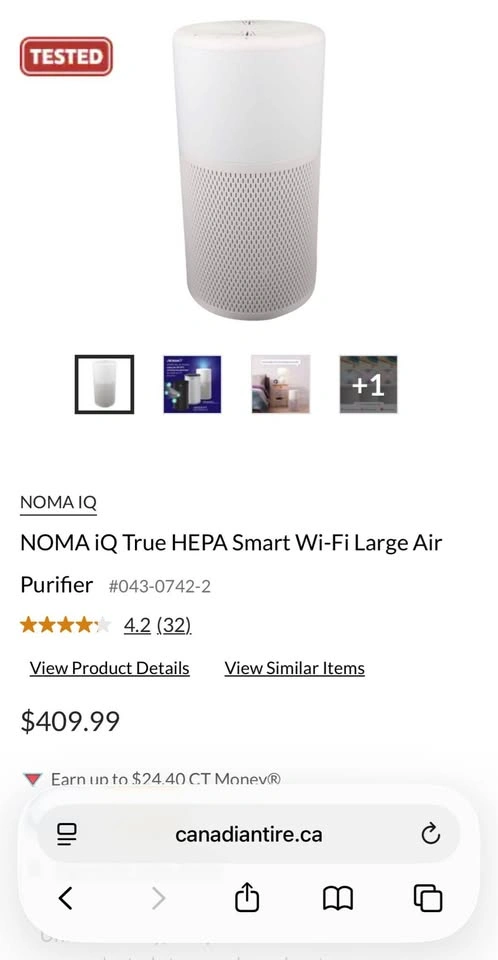 NOMA iQ True HEPA Smart Wi-Fi Large Air Purifier - photo 3