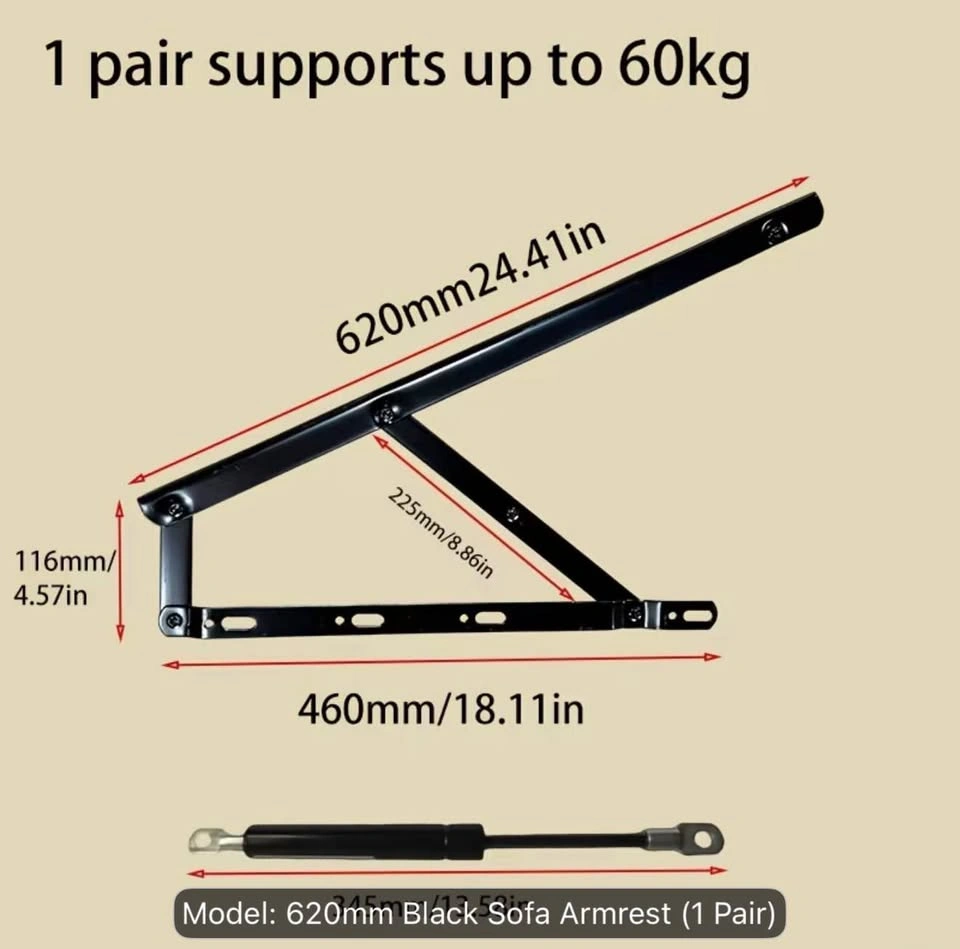 Hydraulic Support lift Hardware for Beds, storage cabinets - photo 4